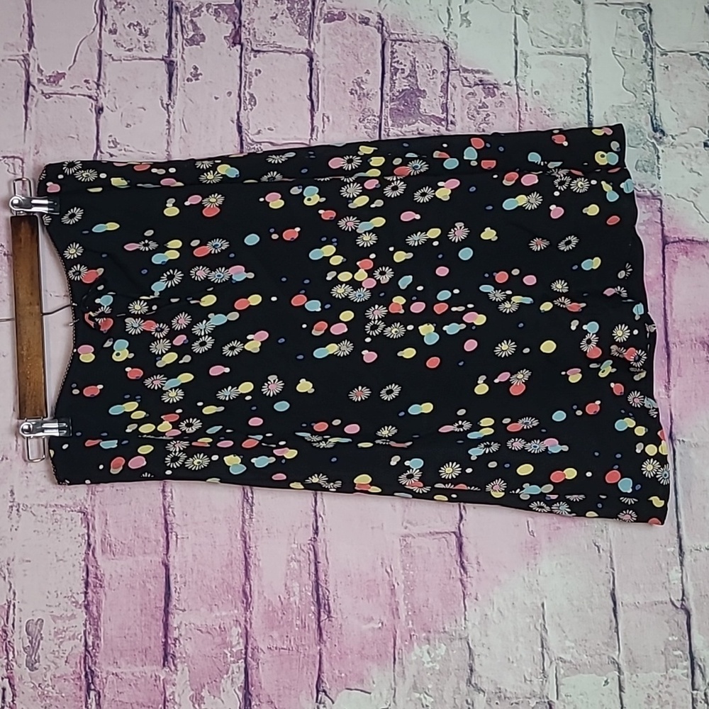NEXT COLORFUL POLKA DOT FLORAL LINED KNEE LENGTH FLOWY SKIRT Y2K 90S UK 12